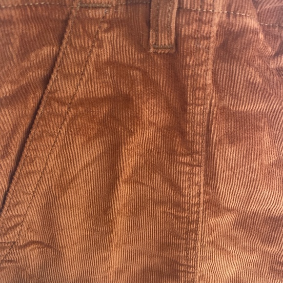 BURNT ORANGE CORDUROY MINI SKIRT - Picture 2 of 3